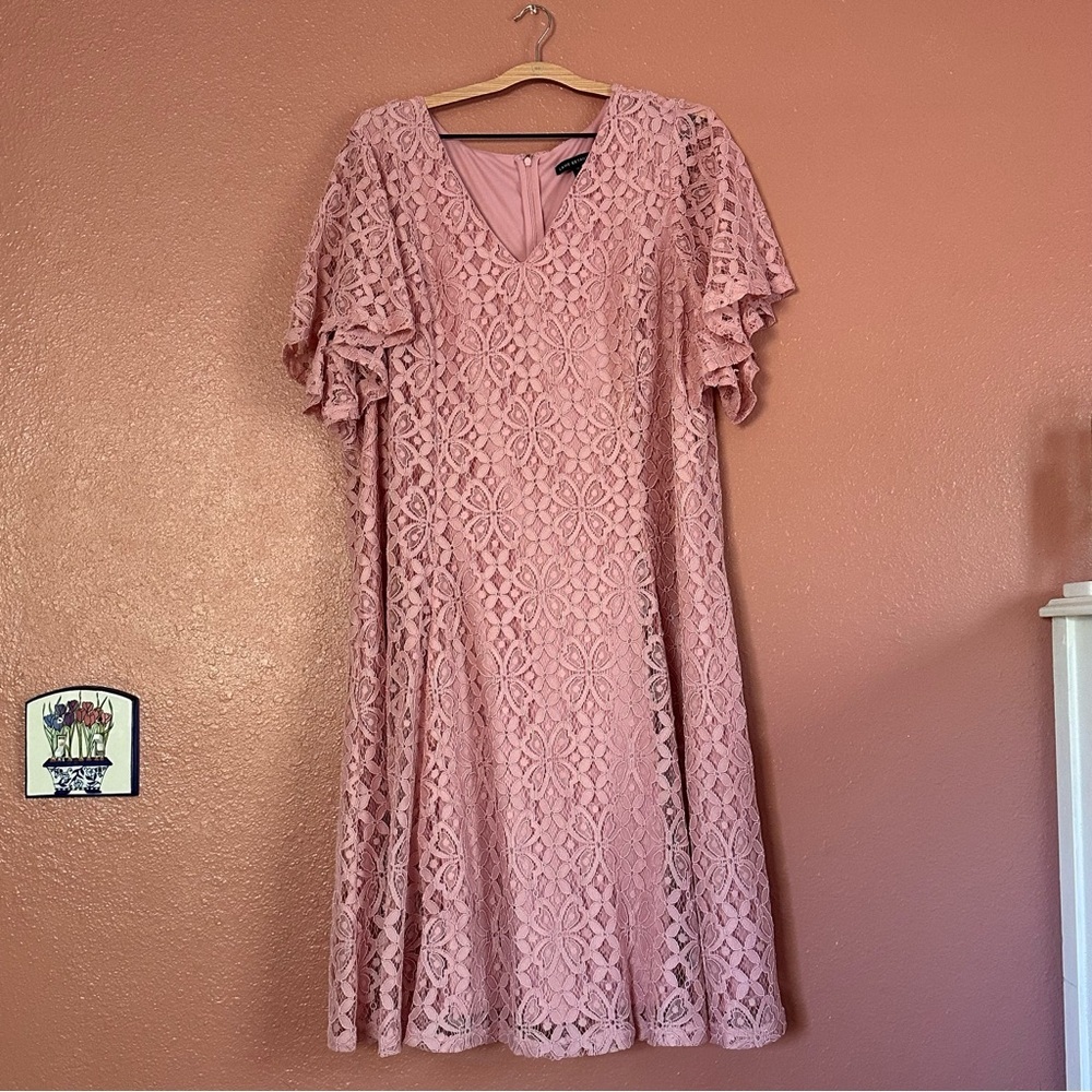 Lane Bryant Blush Lace Midi Dress